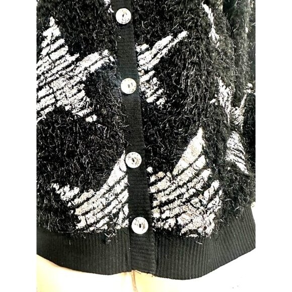 Tempted Girls Silver Stars Pattern Fluffy Cardigan Sweater attached T-Shirt XL16 - Picture 3 of 8